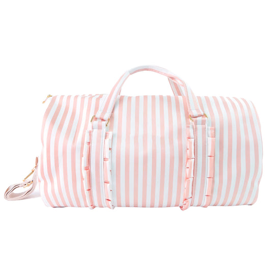 Loveshack Style Striped Duffle Bag with Personalized Name for Travel Overnight - MTWORLDKIDS.COM