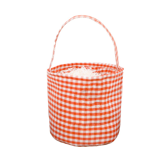 Monogrammed Halloween Gingham Trick-or-Treat Bag for Kids Candy Buckets Fabric Tote Gift Bags - MTWORLDKIDS.COM