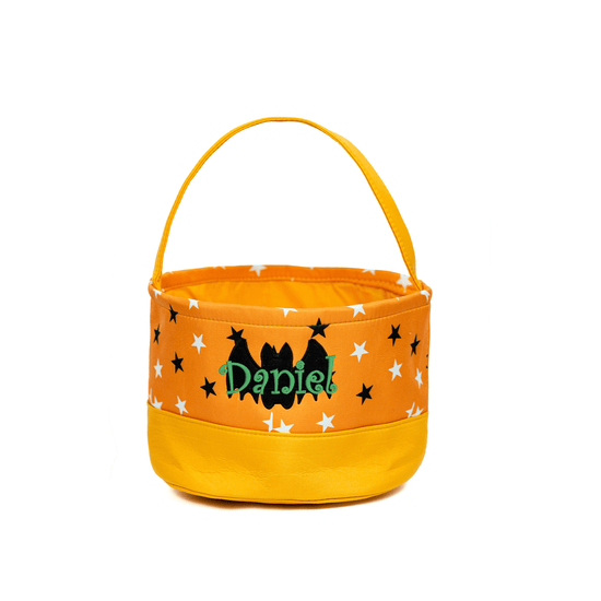 Halloween Canvas Bucket for Kids- Bat - MTWORLDKIDS.COM