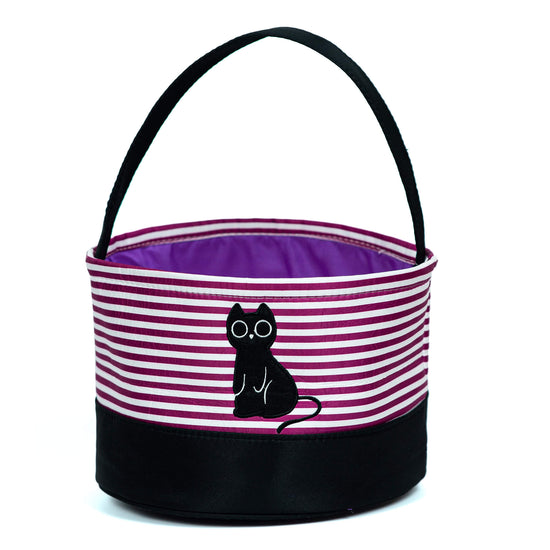 Halloween Canvas Bucket for Kids- Black Cat - MTWORLDKIDS.COM