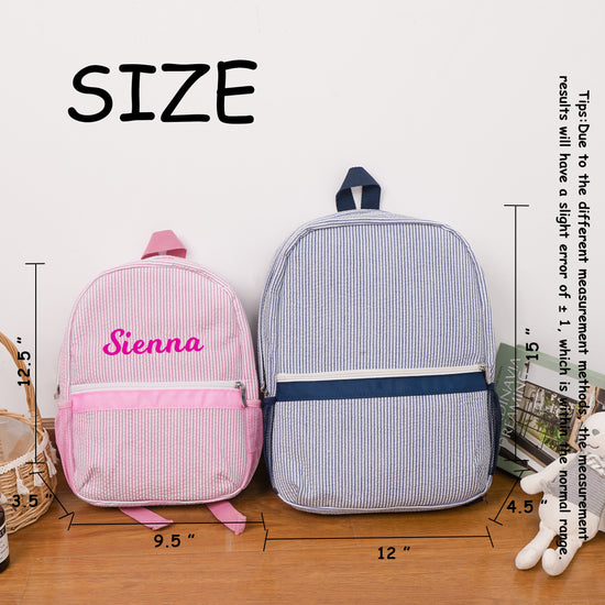 Seersucker Preppy Kids Backpacks - MTWORLDKIDS.COM