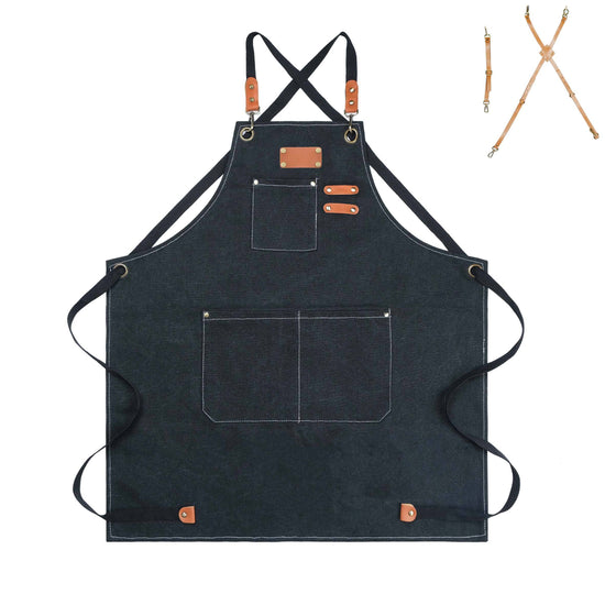 Work Apron Canvas Apron Workshop Tool Apron with Adjustable Straps - MTWORLDKIDS.COM