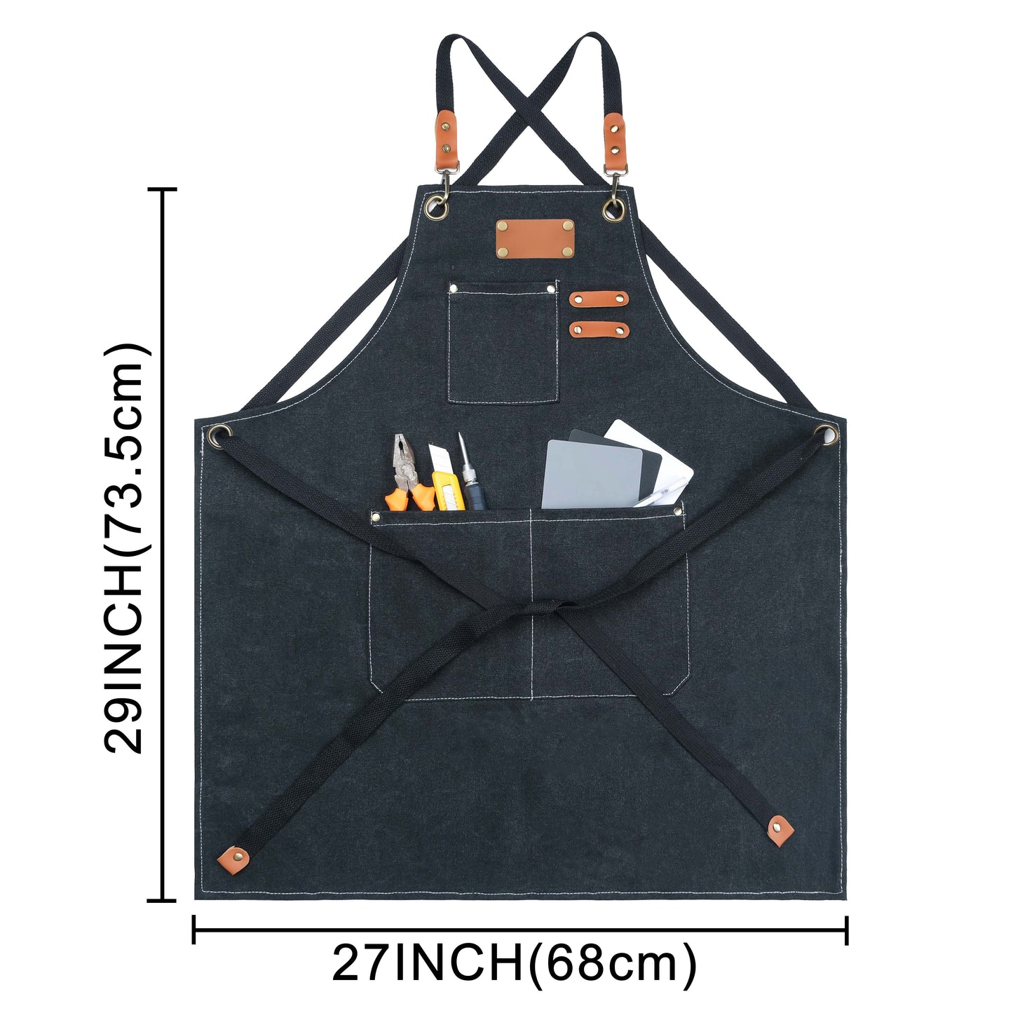 Work Apron Canvas Apron Workshop Tool Apron with Adjustable Straps - MTWORLDKIDS.COM