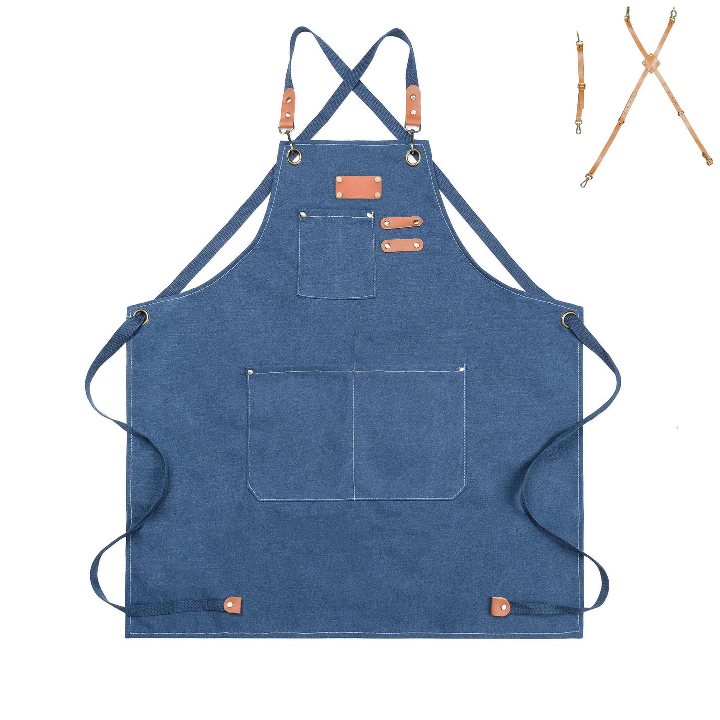 Work Apron Canvas Apron Workshop Tool Apron with Adjustable Straps - MTWORLDKIDS.COM