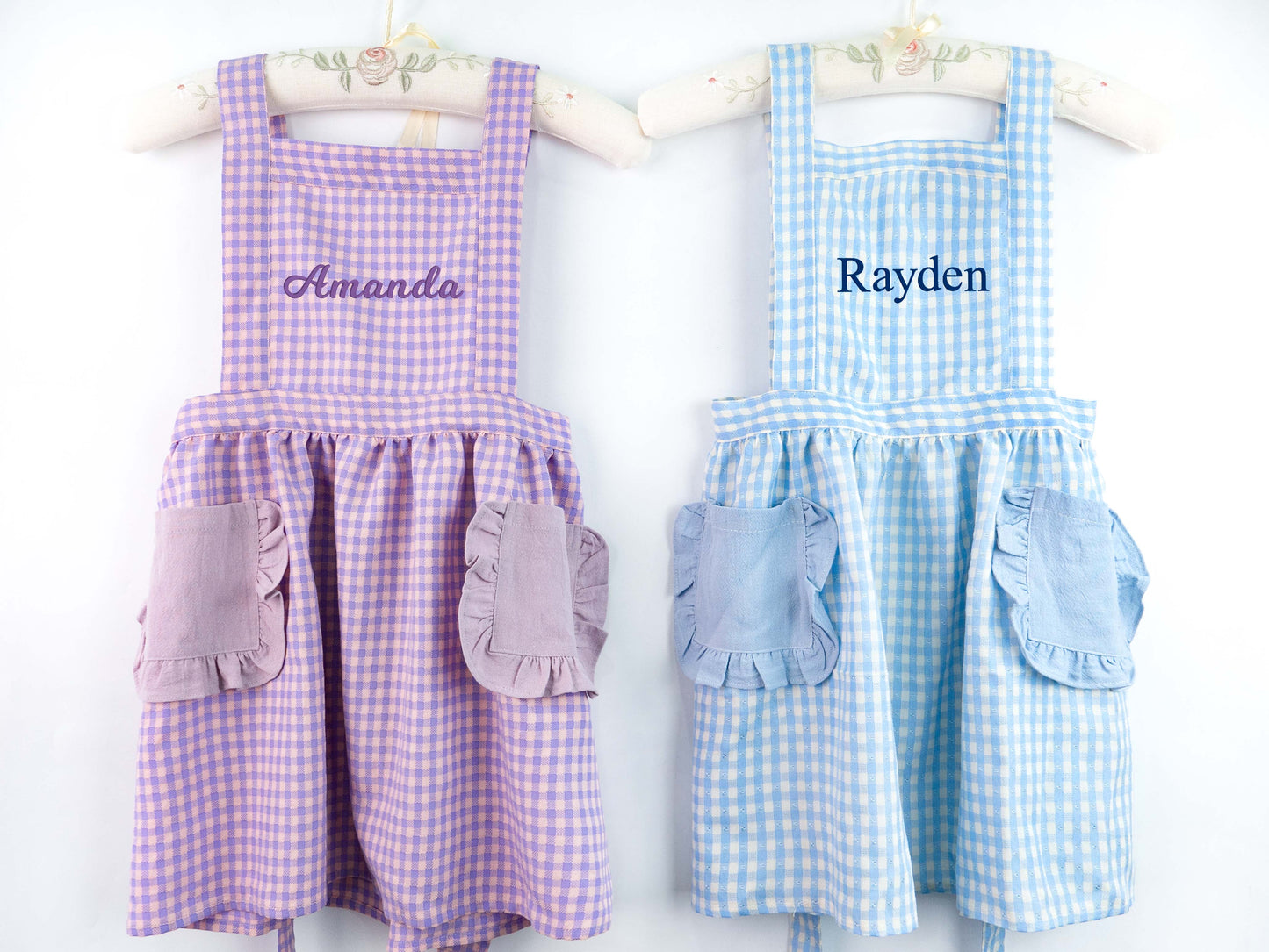 Kid's Plaid Apron With Pockets - MTWORLDKIDS.COM