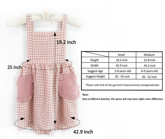 Kid's Plaid Apron With Pockets - MTWORLDKIDS.COM