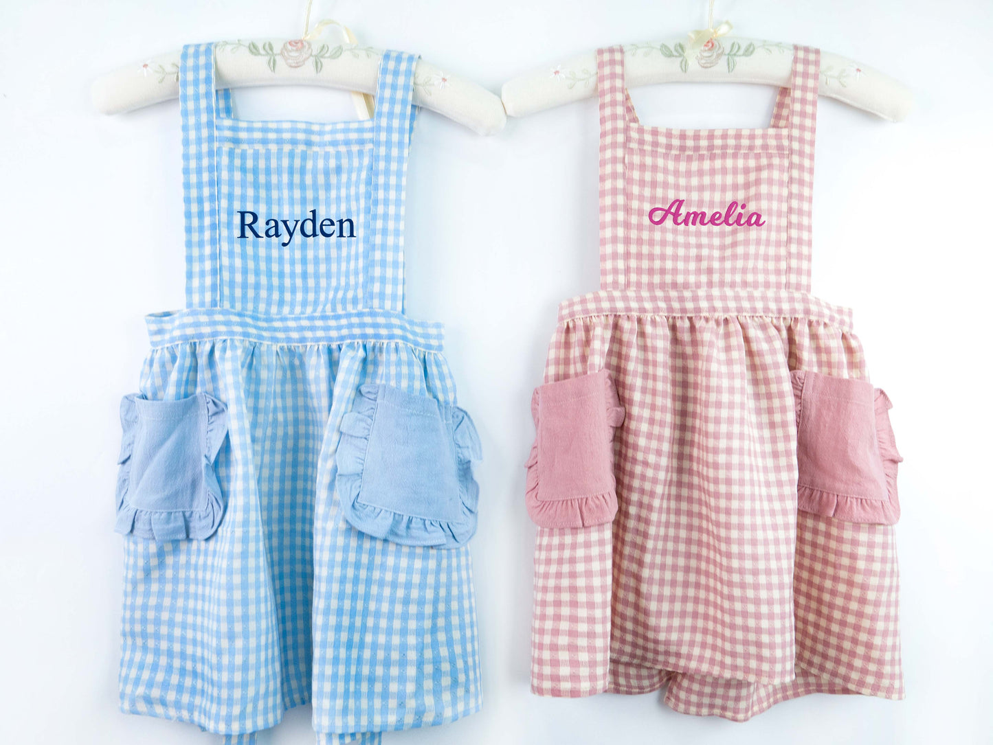 Kid's Plaid Apron With Pockets - MTWORLDKIDS.COM