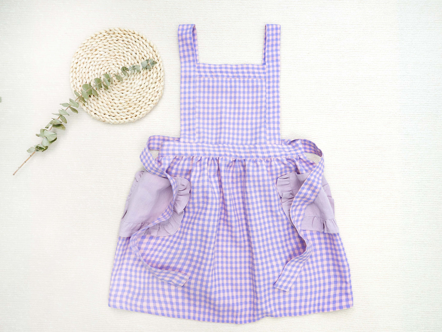 Kid's Plaid Apron With Pockets - MTWORLDKIDS.COM