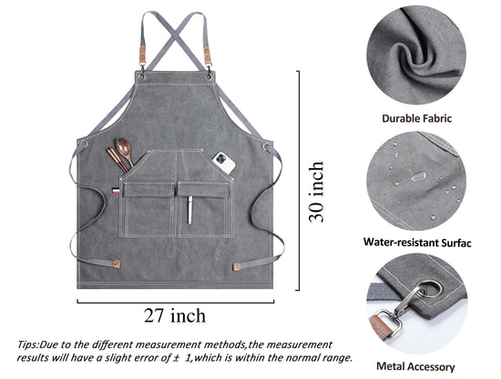 Canvas Aprons with Adjustable Strap for Kitchen Cooking Baking BBQ - MTWORLDKIDS.COM