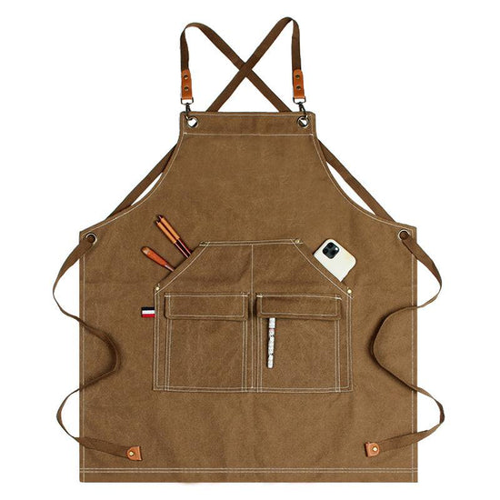 Canvas Aprons with Adjustable Strap for Kitchen Cooking Baking BBQ - MTWORLDKIDS.COM