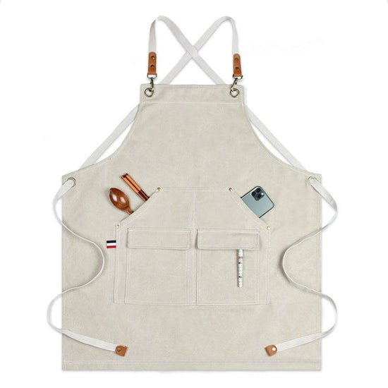 Canvas Aprons with Adjustable Strap for Kitchen Cooking Baking BBQ - MTWORLDKIDS.COM