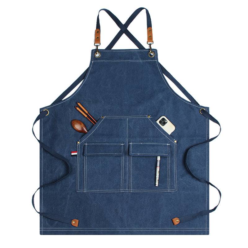 Canvas Aprons with Adjustable Strap for Kitchen Cooking Baking BBQ - MTWORLDKIDS.COM