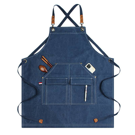 Canvas Aprons with Adjustable Strap for Kitchen Cooking Baking BBQ - MTWORLDKIDS.COM