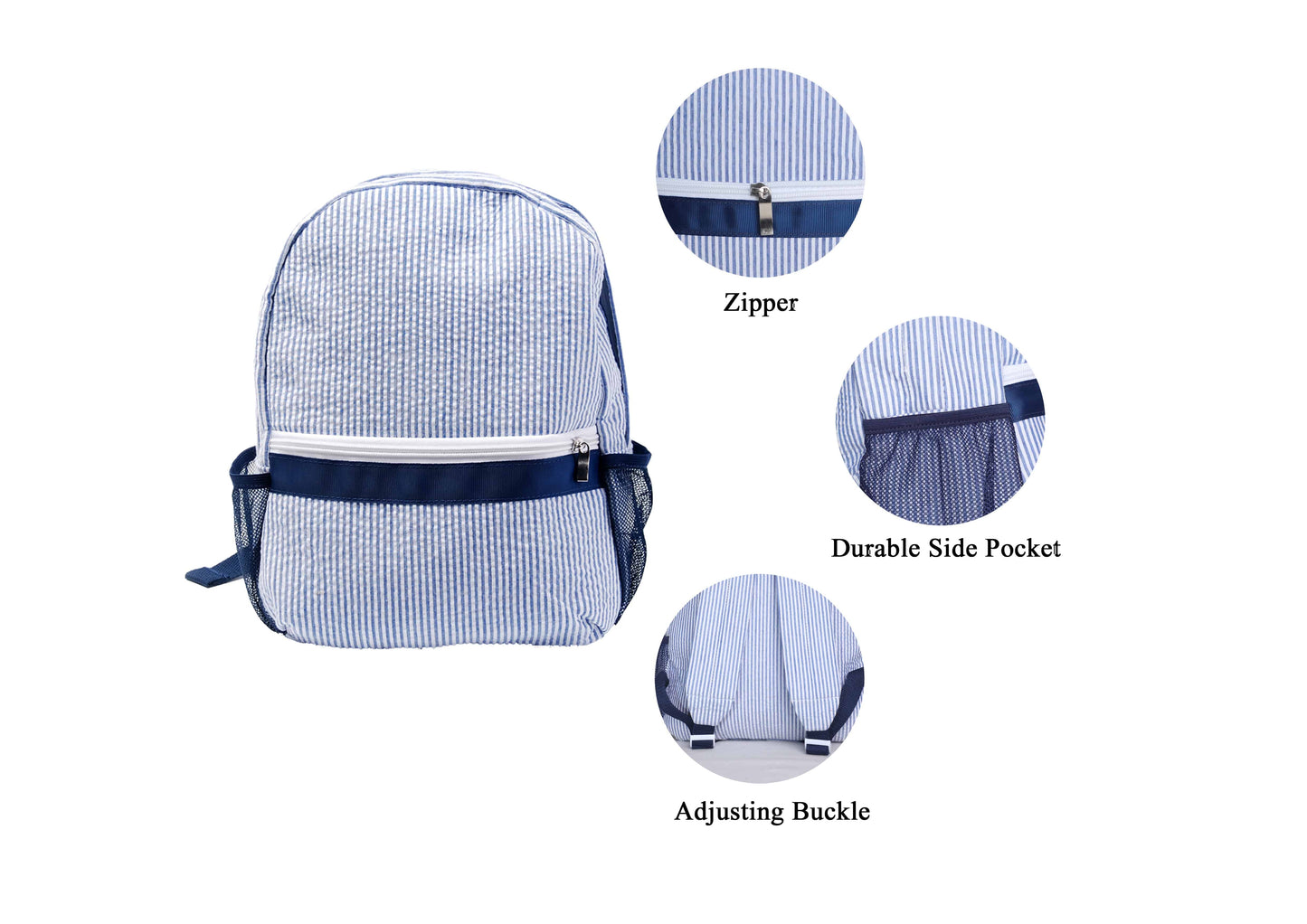 Seersucker Preppy Backpack - MTWORLDKIDS.COM