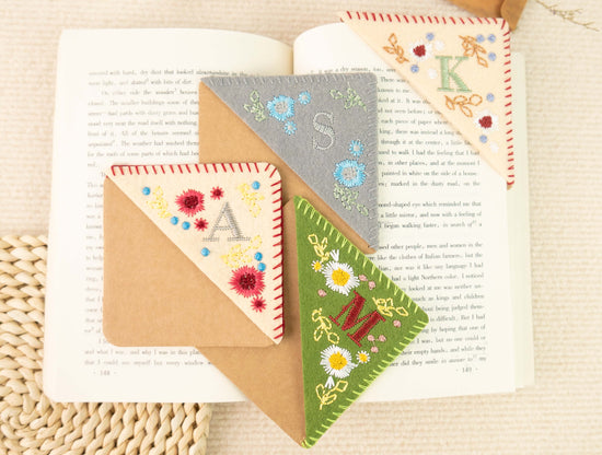 Hand Embroidered Corner Bookmarks: Mark Your Reading Adventure - MTWORLDKIDS.COM