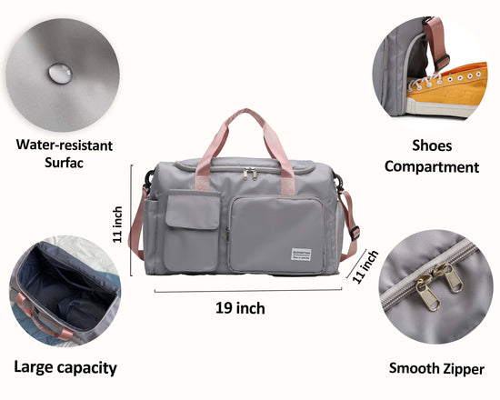 Sports Gym Bag with Wet Pocket & Shoes Compartment - MTWORLDKIDS.COM