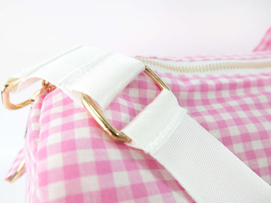 Pink Gingham Weekender Duffle - MTWORLDKIDS.COM