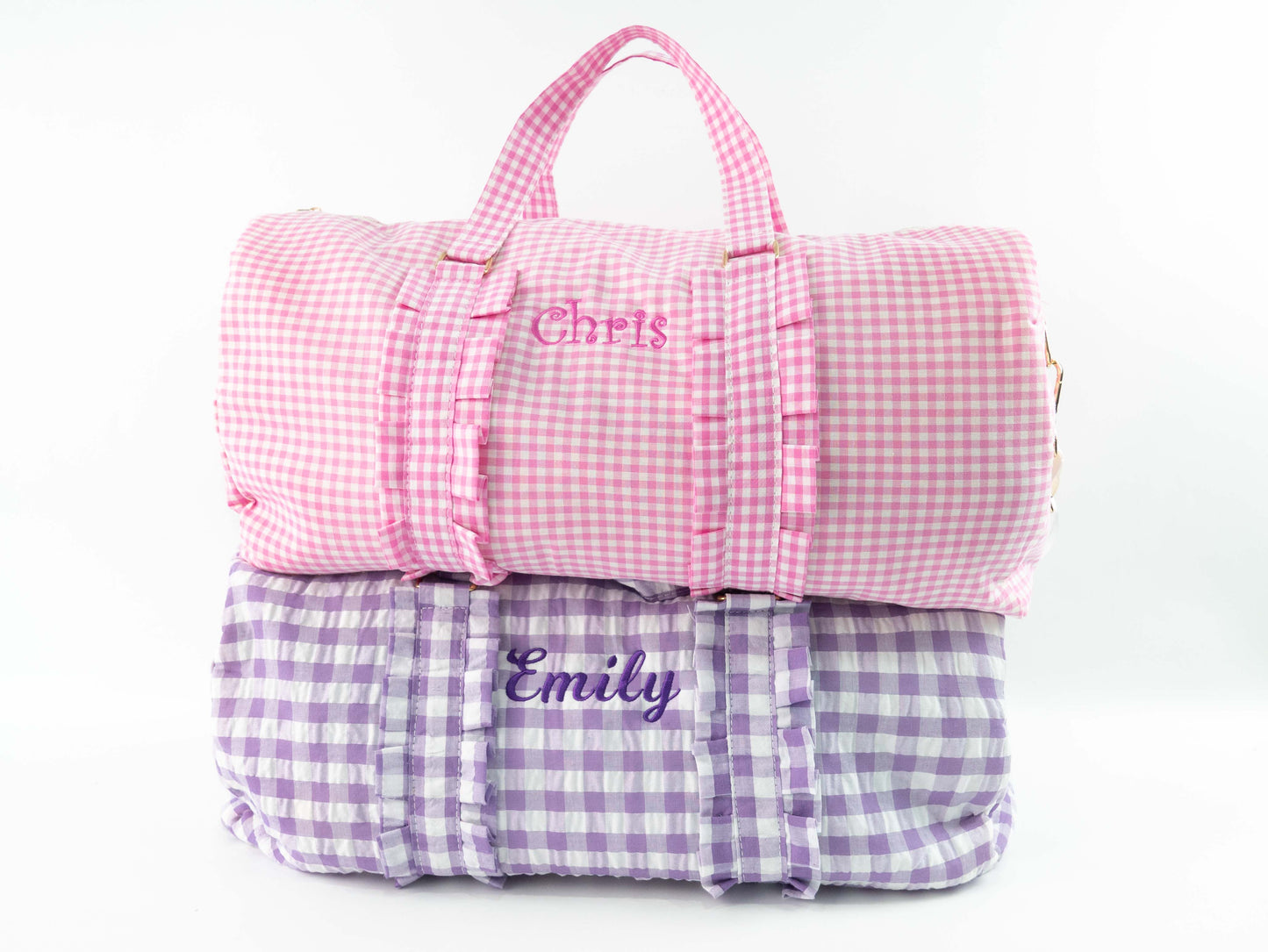 Pink Gingham Weekender Duffle - MTWORLDKIDS.COM