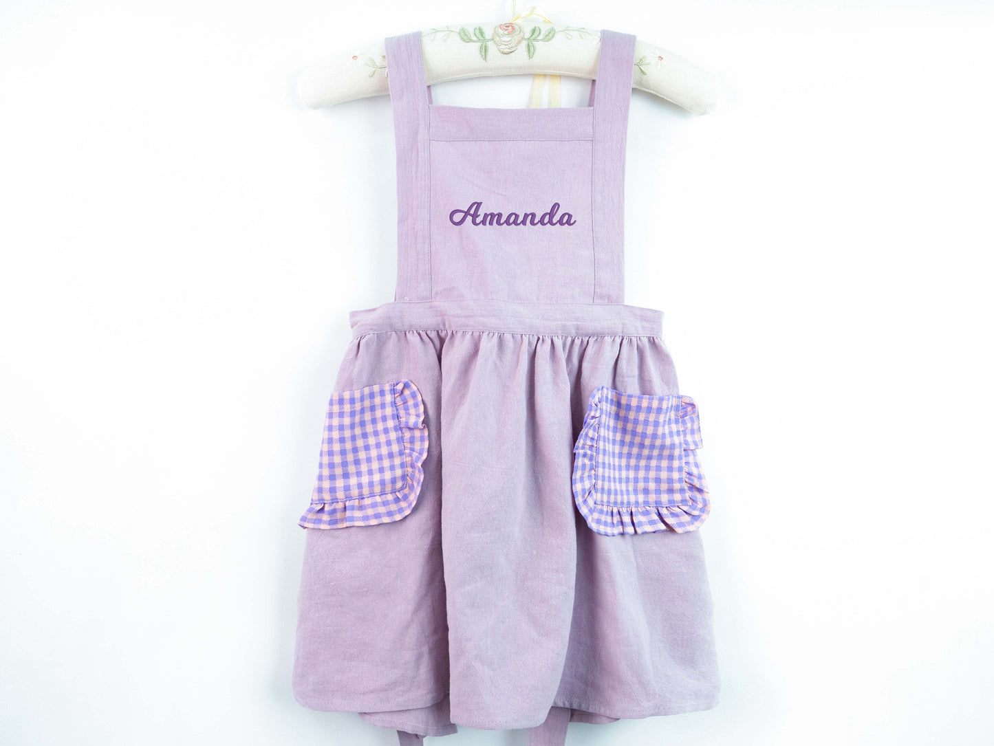 Kids Apron with Plaid Pockets - MTWORLDKIDS.COM