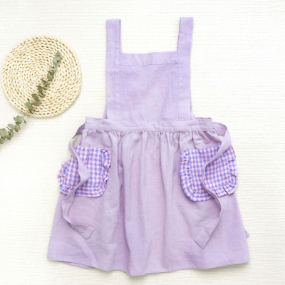 Kids Apron with Plaid Pockets - MTWORLDKIDS.COM