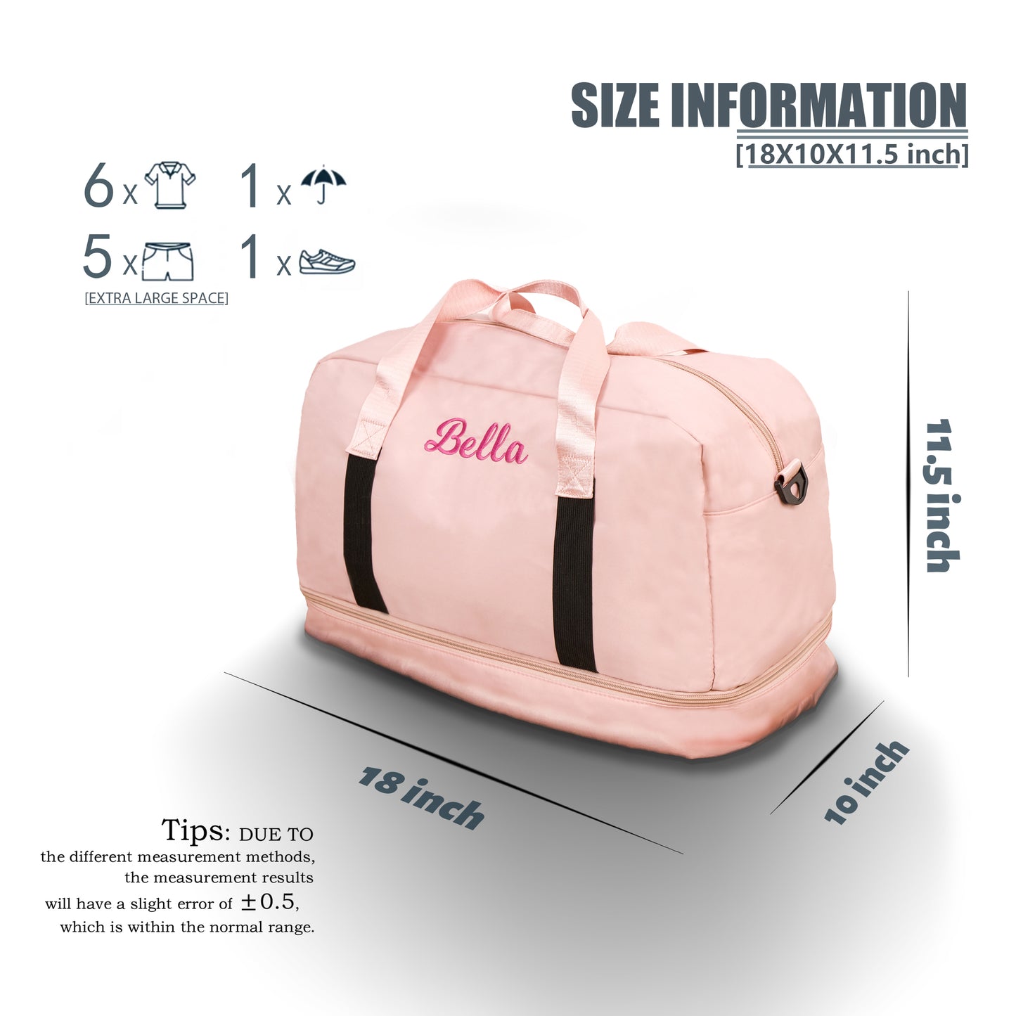 Personalized Water-resistant Women Weekender Overnight Bag, Custom Gym Duffle Bag,Travel Bag - MTWORLDKIDS.COM