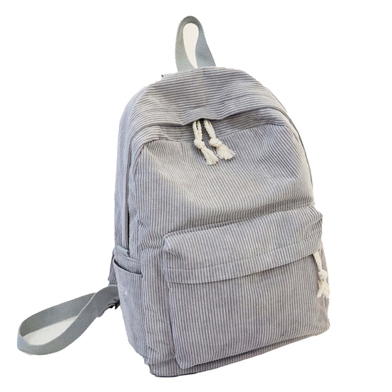 Corduroy School Backpack for Kids Girls Women Casual High School College Work Travel Shoulder Bag - MTWORLDKIDS.COM