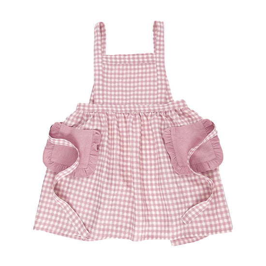 Kid's Plaid Apron With Pockets - MTWORLDKIDS.COM